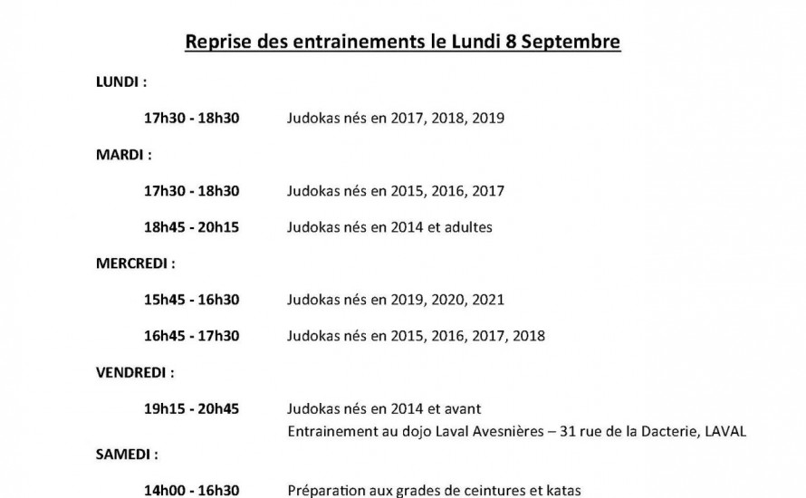 Rentrée sportive 2025-2026